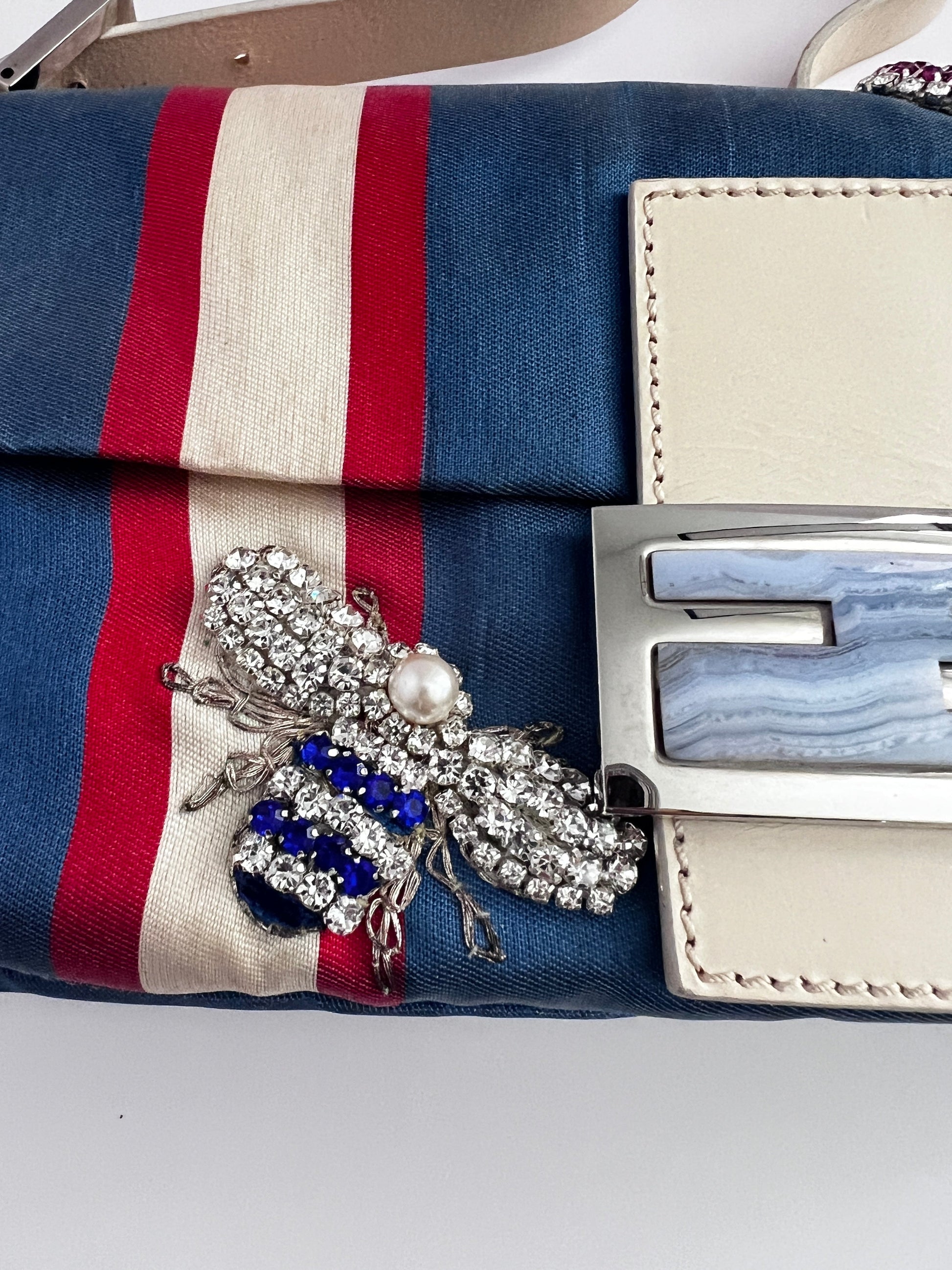 Vintage Fendi insect strip baguette