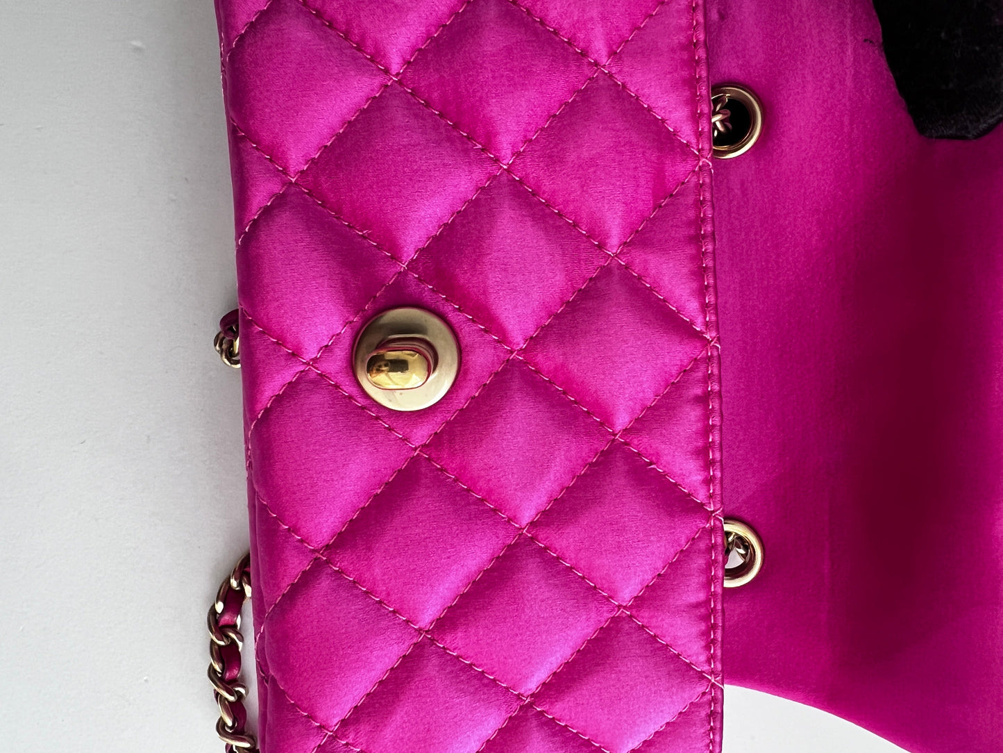 Vintage Chanel pink sequin mini flap bag