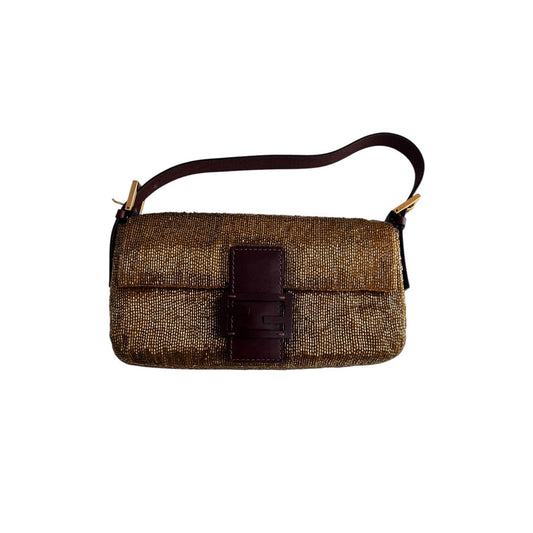 Fendi gold beaded baguette