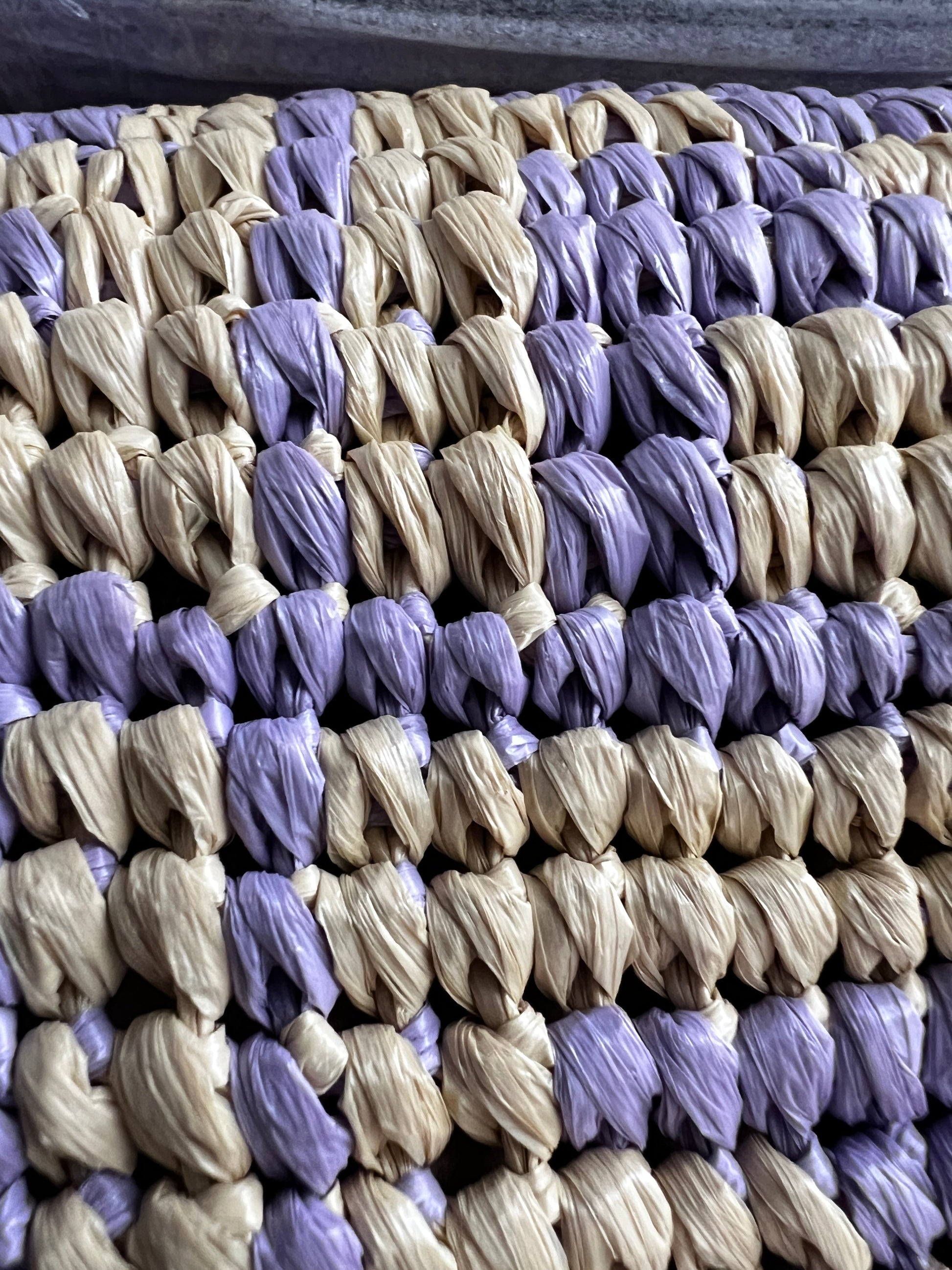 Fendi violet raffia FF baguette