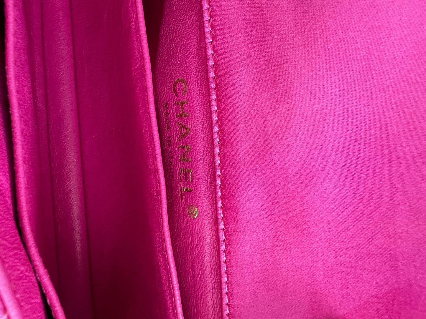 Vintage Chanel pink sequin mini flap bag