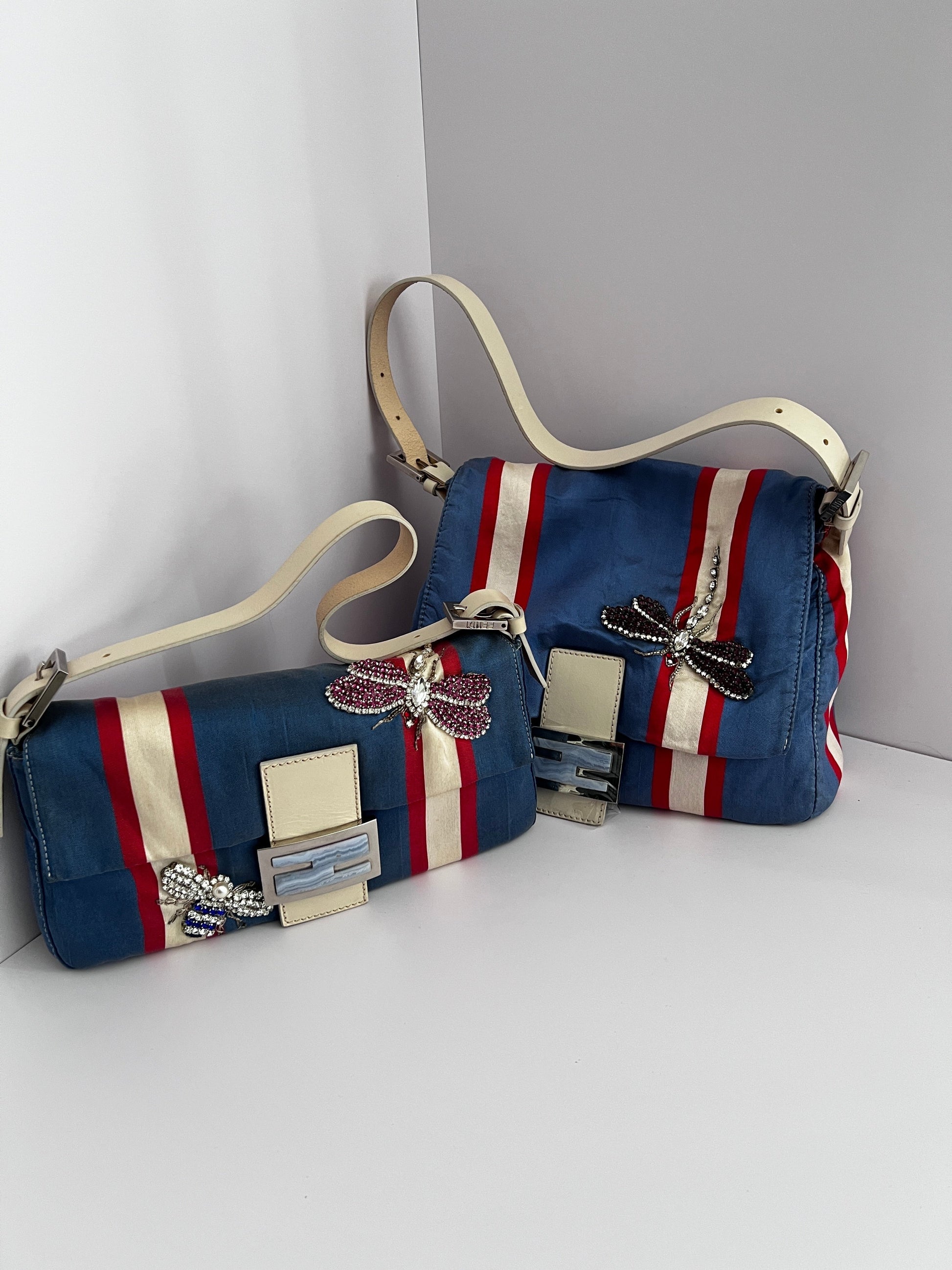 Vintage Fendi insect strip baguette