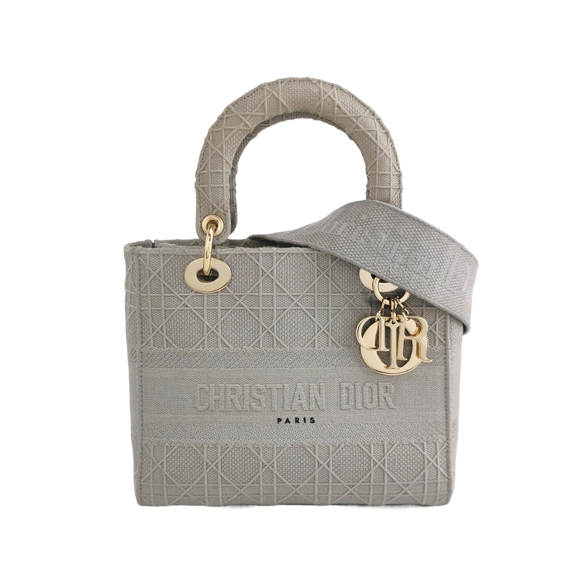 Lady Dior Medium Canvas Logo