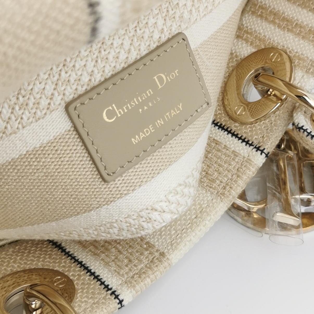 Lady Dior Medium Canvas Logo Logo