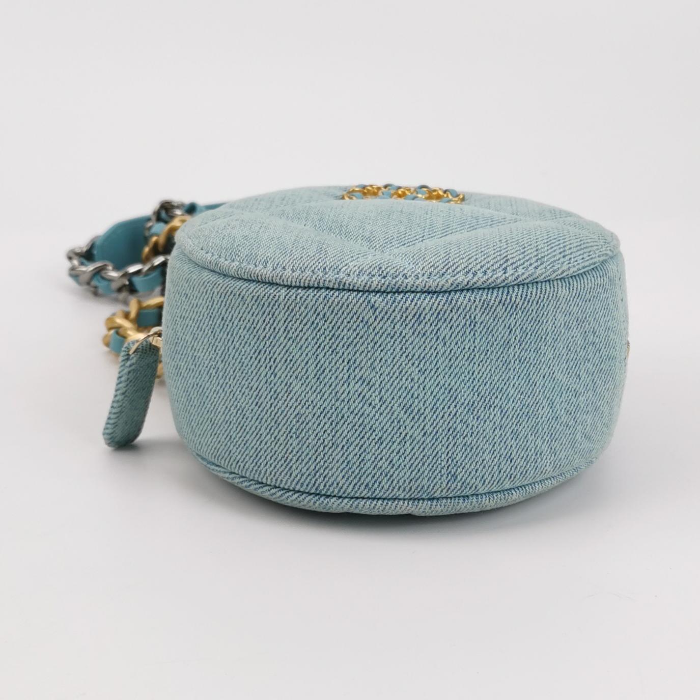 19Bag Denim quilted CC turn-lock