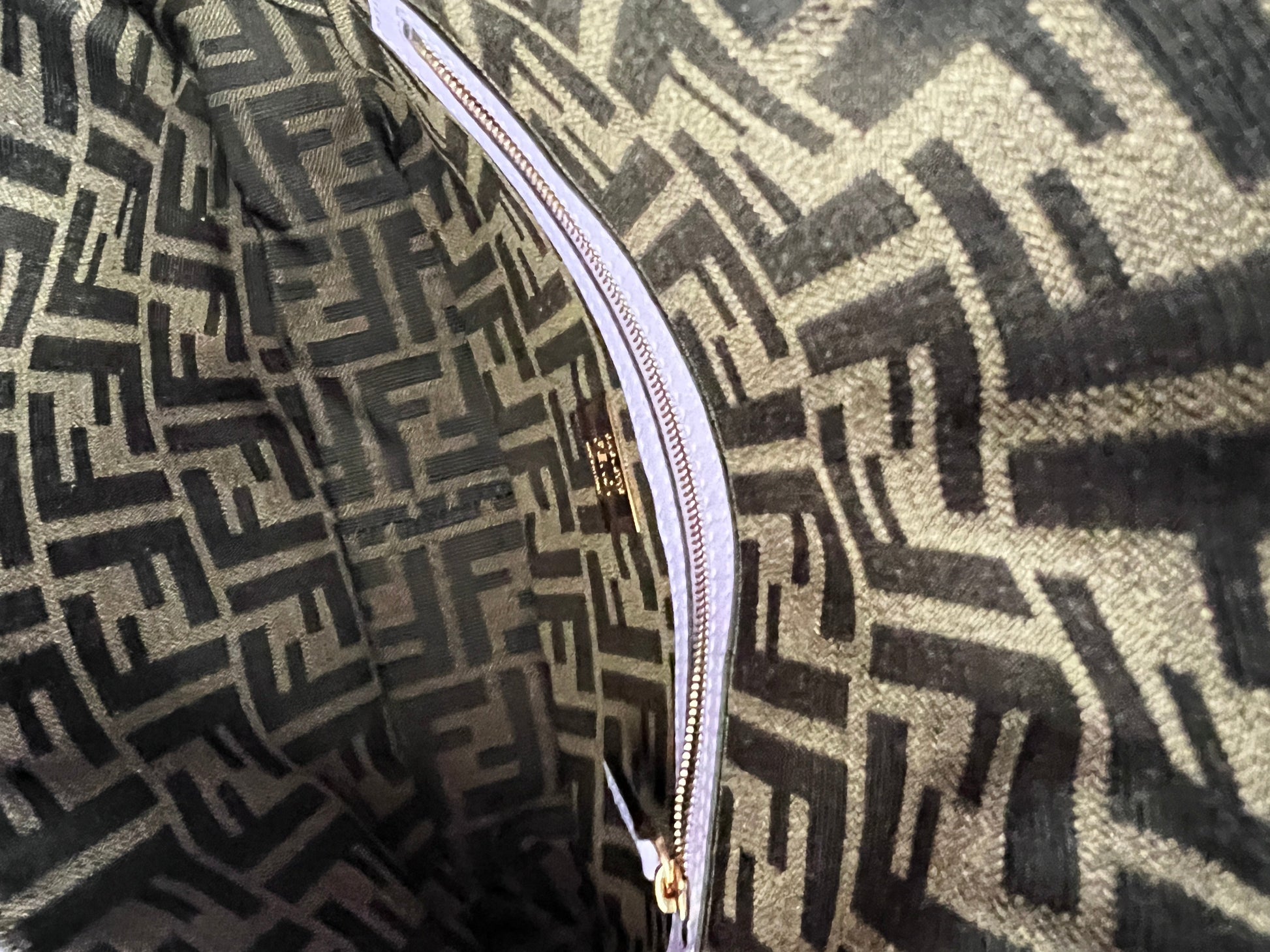 Fendi violet raffia FF baguette