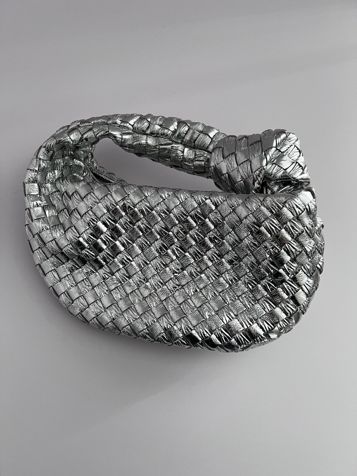 Bottega Veneta metallic silver mini Jodie