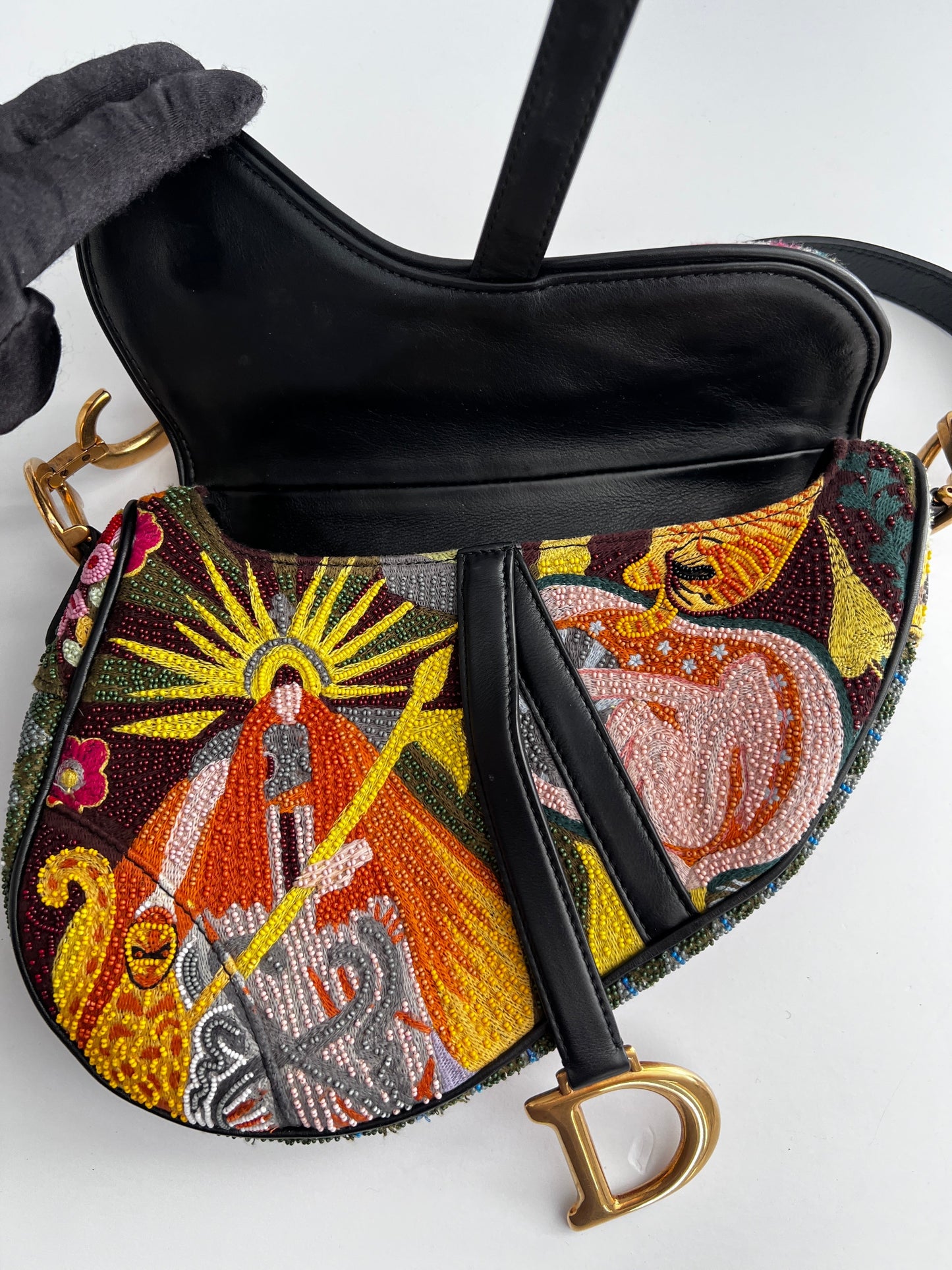 Dior new style beaded saddle bag from 2018 collection