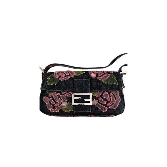 Fendi rose denim baguette