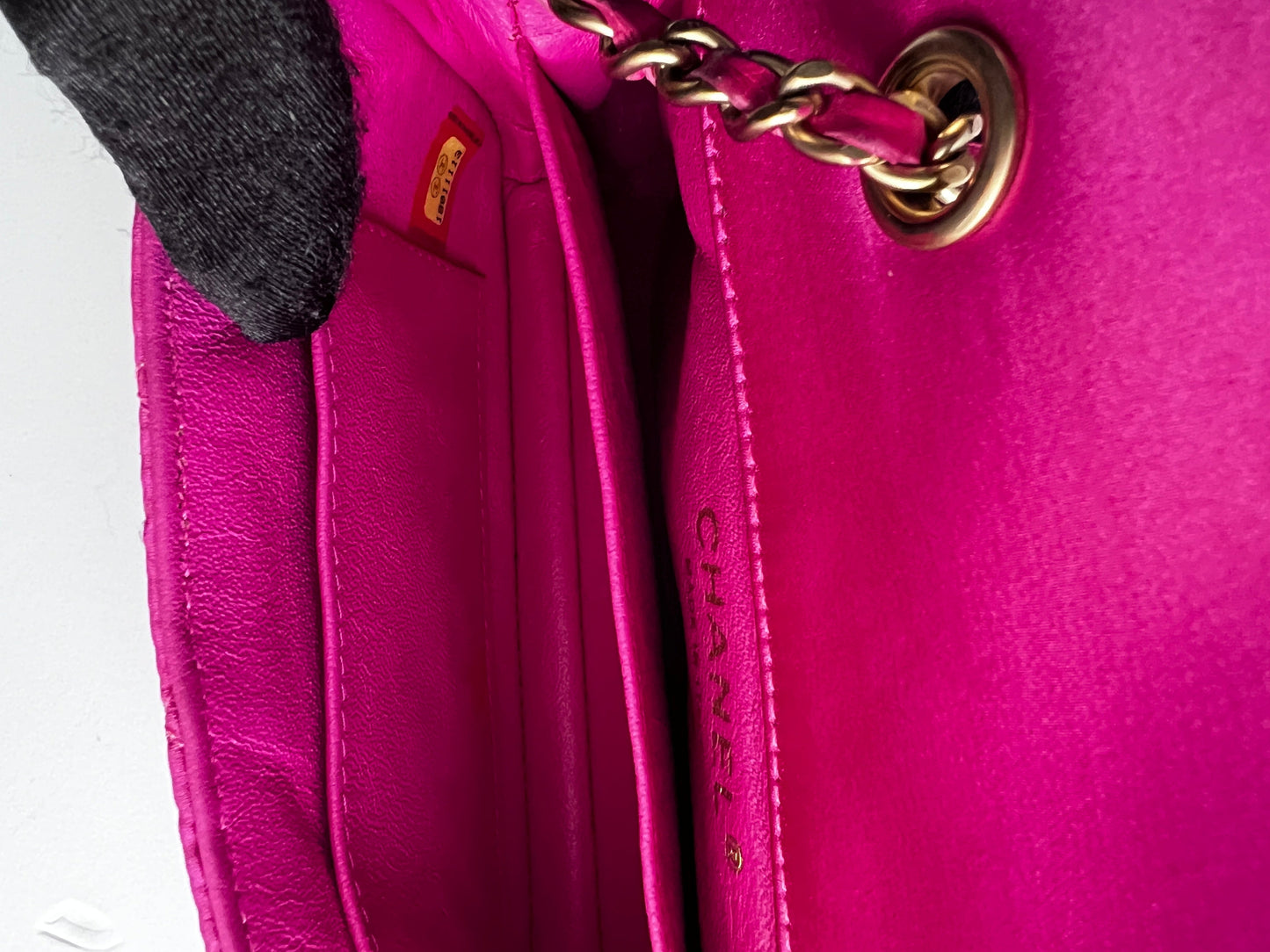 Vintage Chanel pink sequin mini flap bag