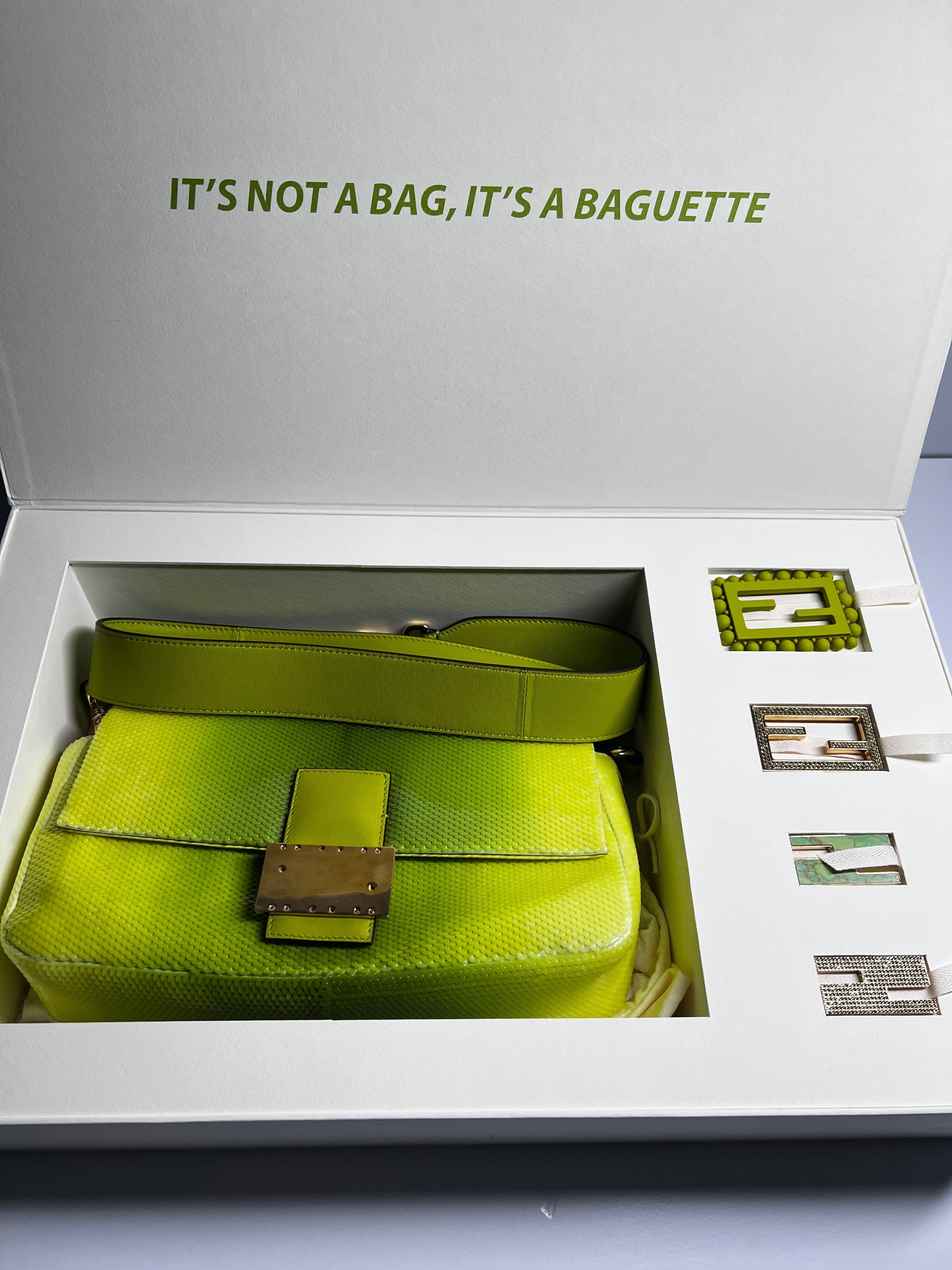 Fendi & SJP's green sequin baguette