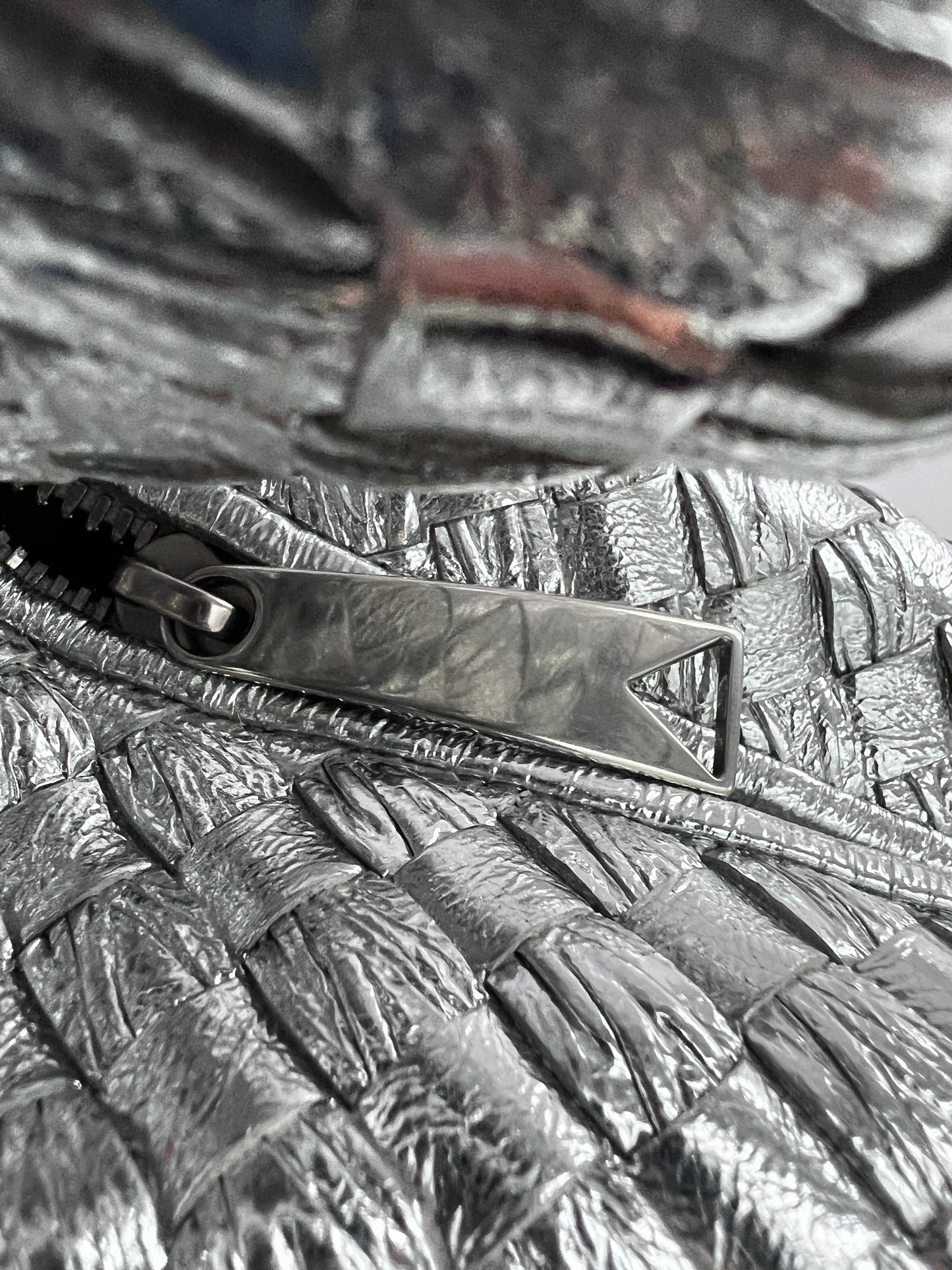 Bottega Veneta metallic silver mini Jodie