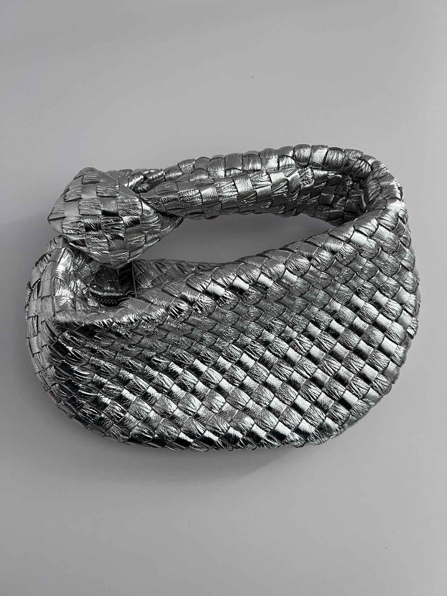 Bottega Veneta metallic silver mini Jodie