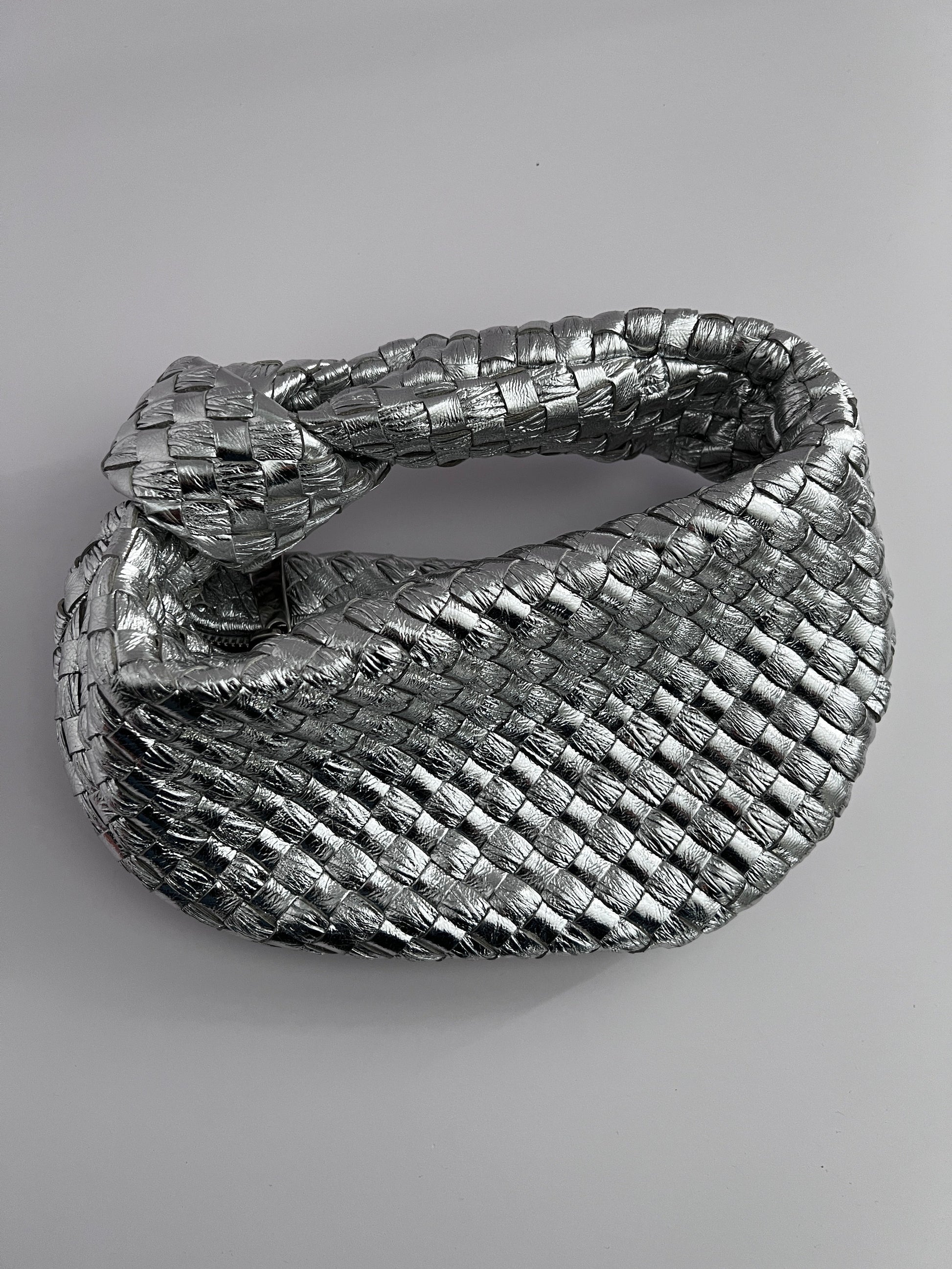 Bottega Veneta metallic silver mini Jodie