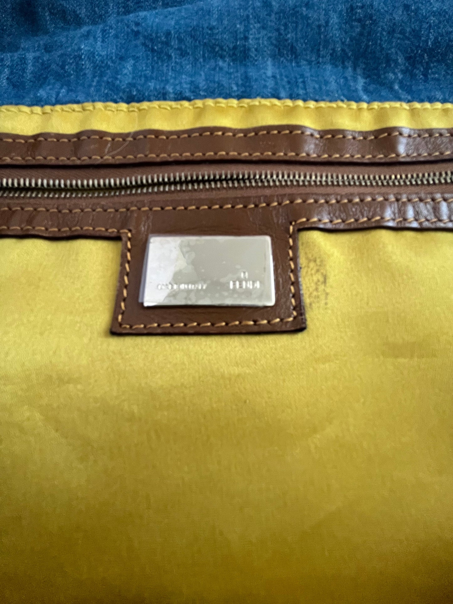 Fendi baguette denim big size shoulder bag