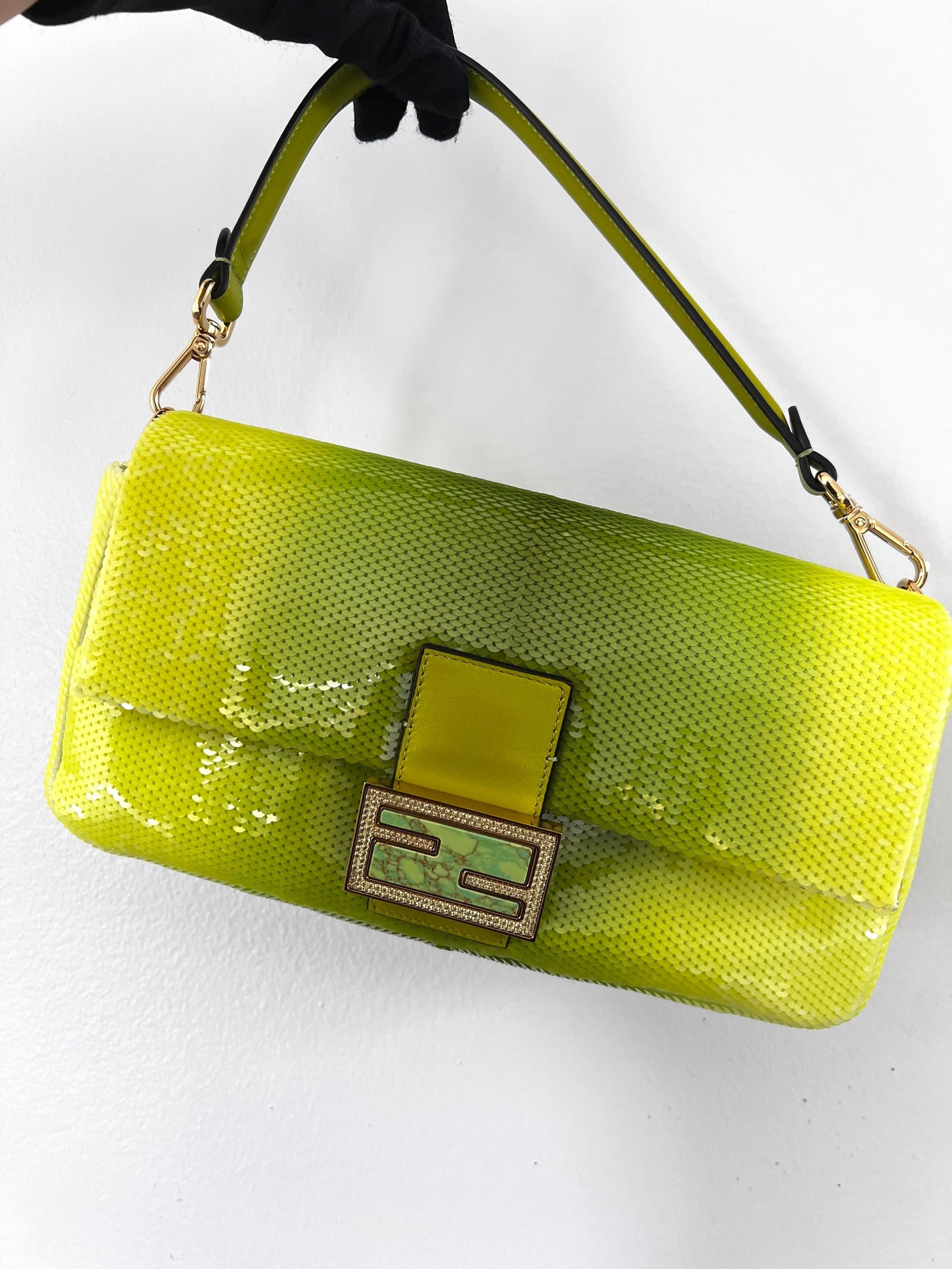 Fendi & SJP's green sequin baguette