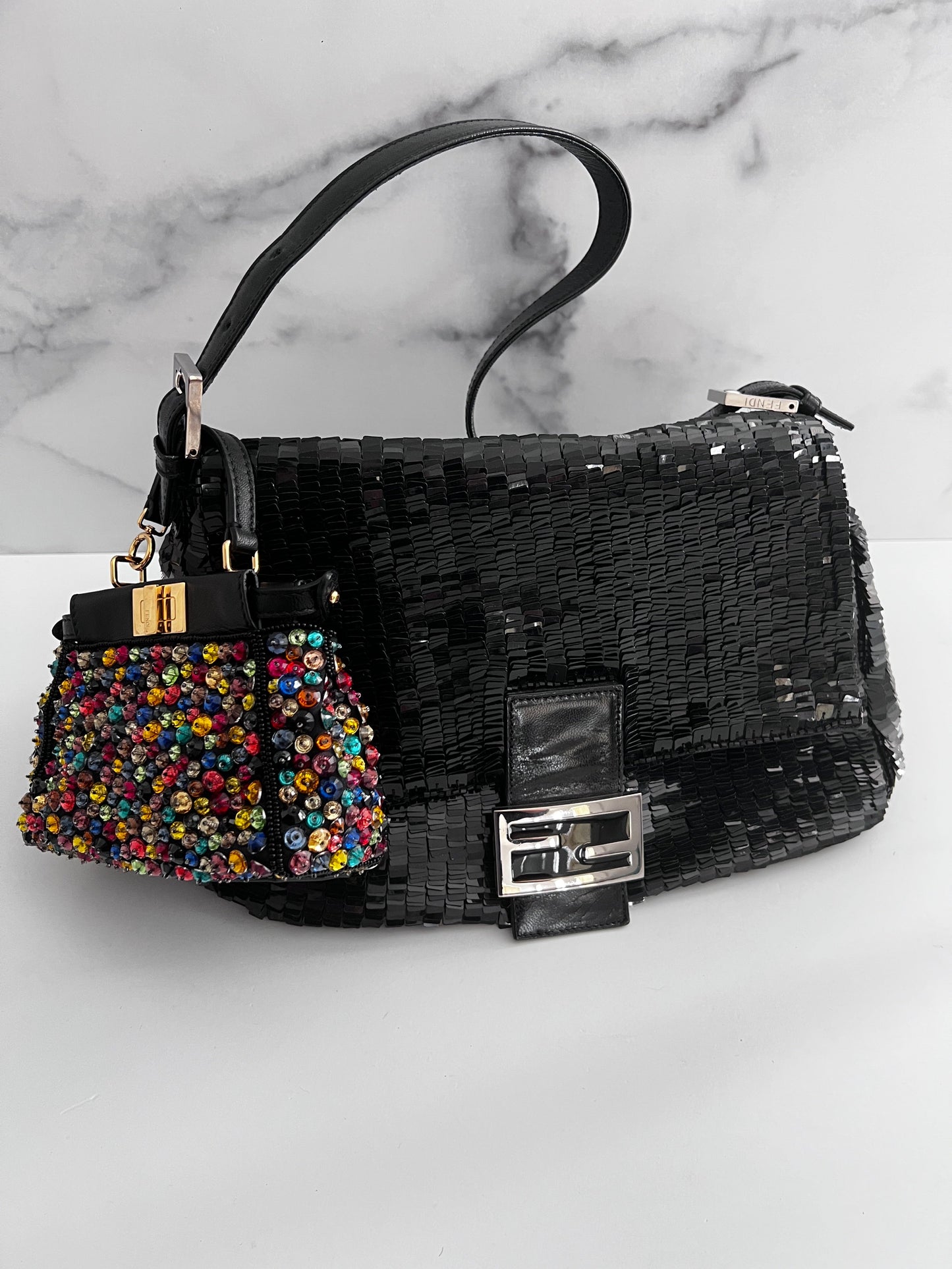 Fendi multicolor beaded mini peekaboo