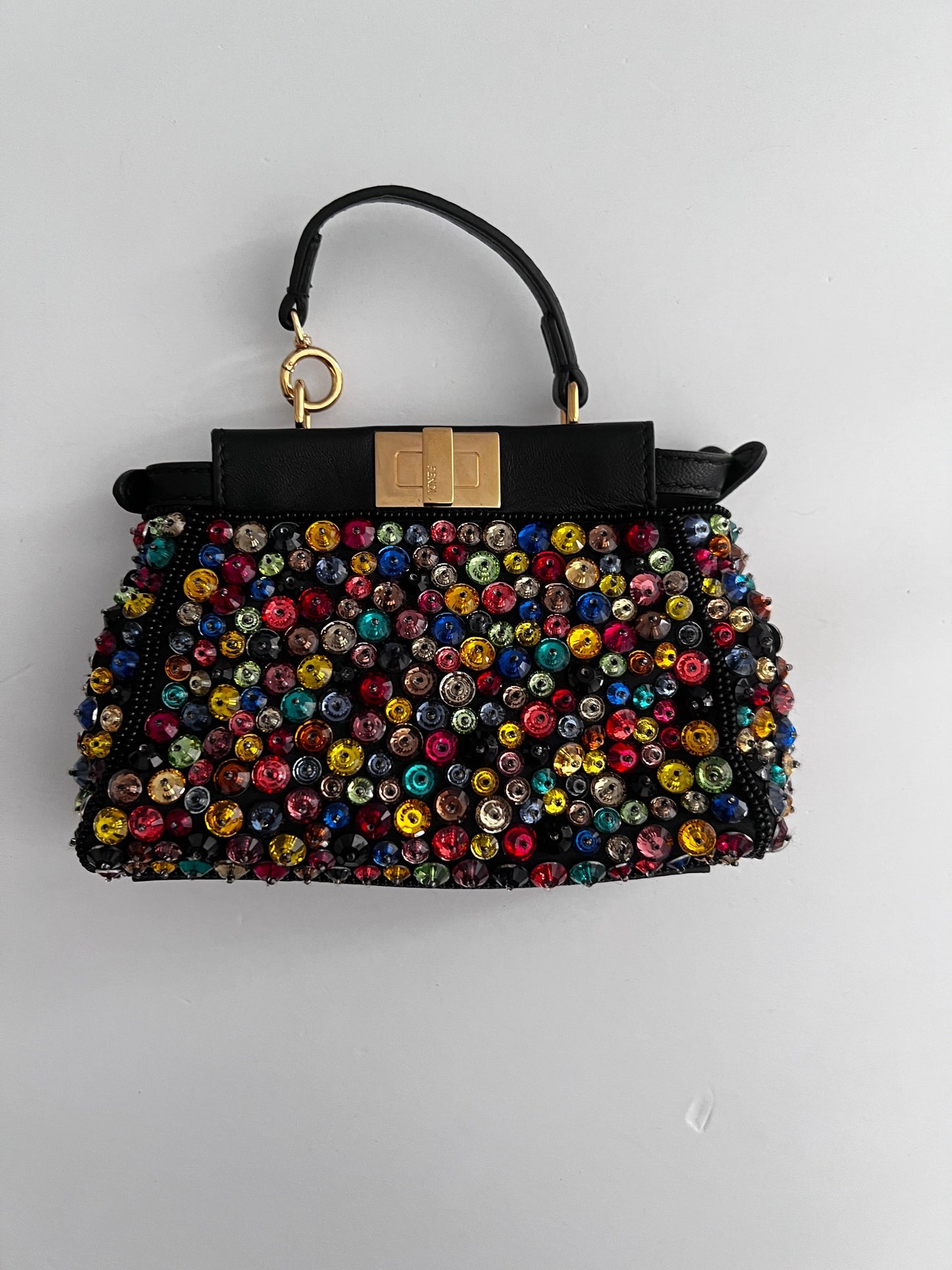Fendi multicolor beaded mini peekaboo