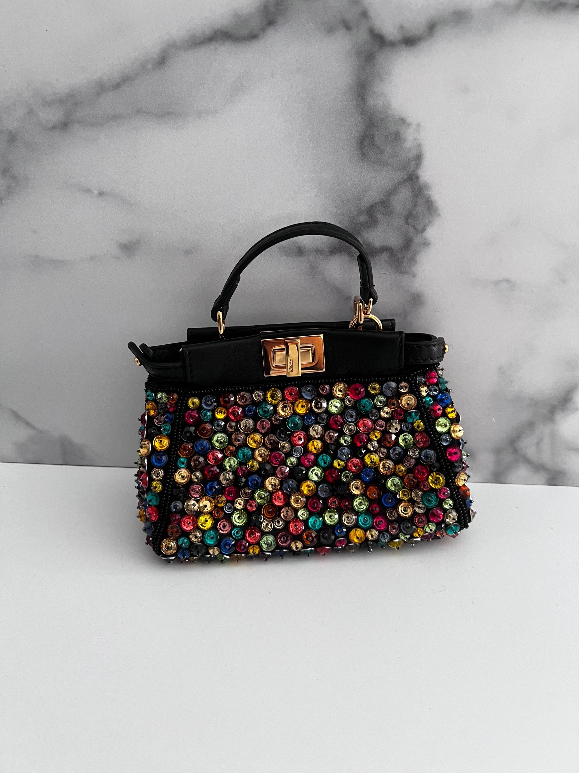 Fendi multicolor beaded mini peekaboo
