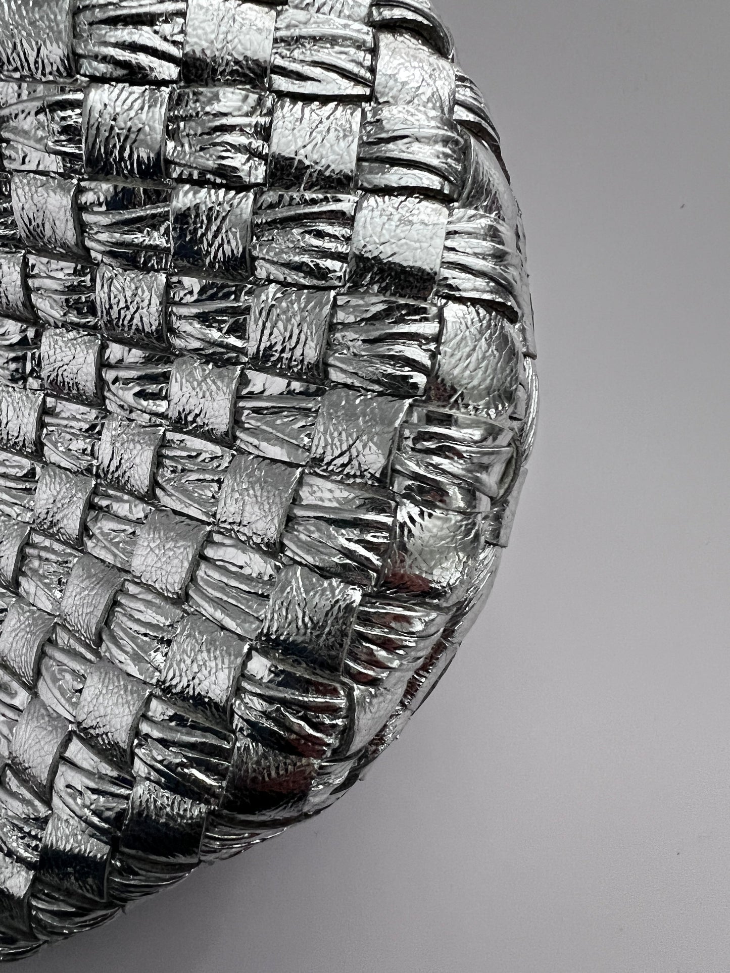 Bottega Veneta metallic silver mini Jodie