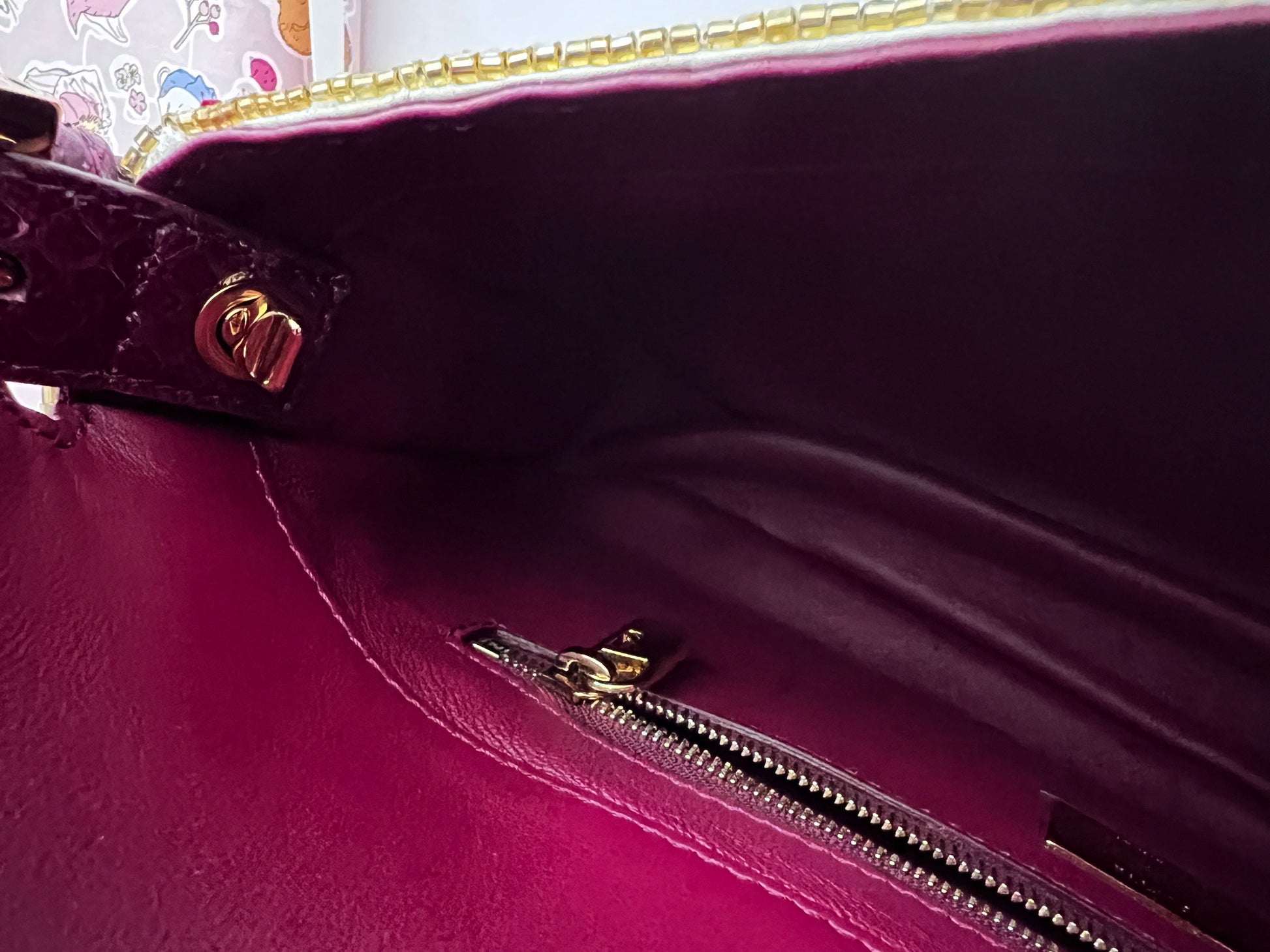 Fendi multi-color beaded FF baguette