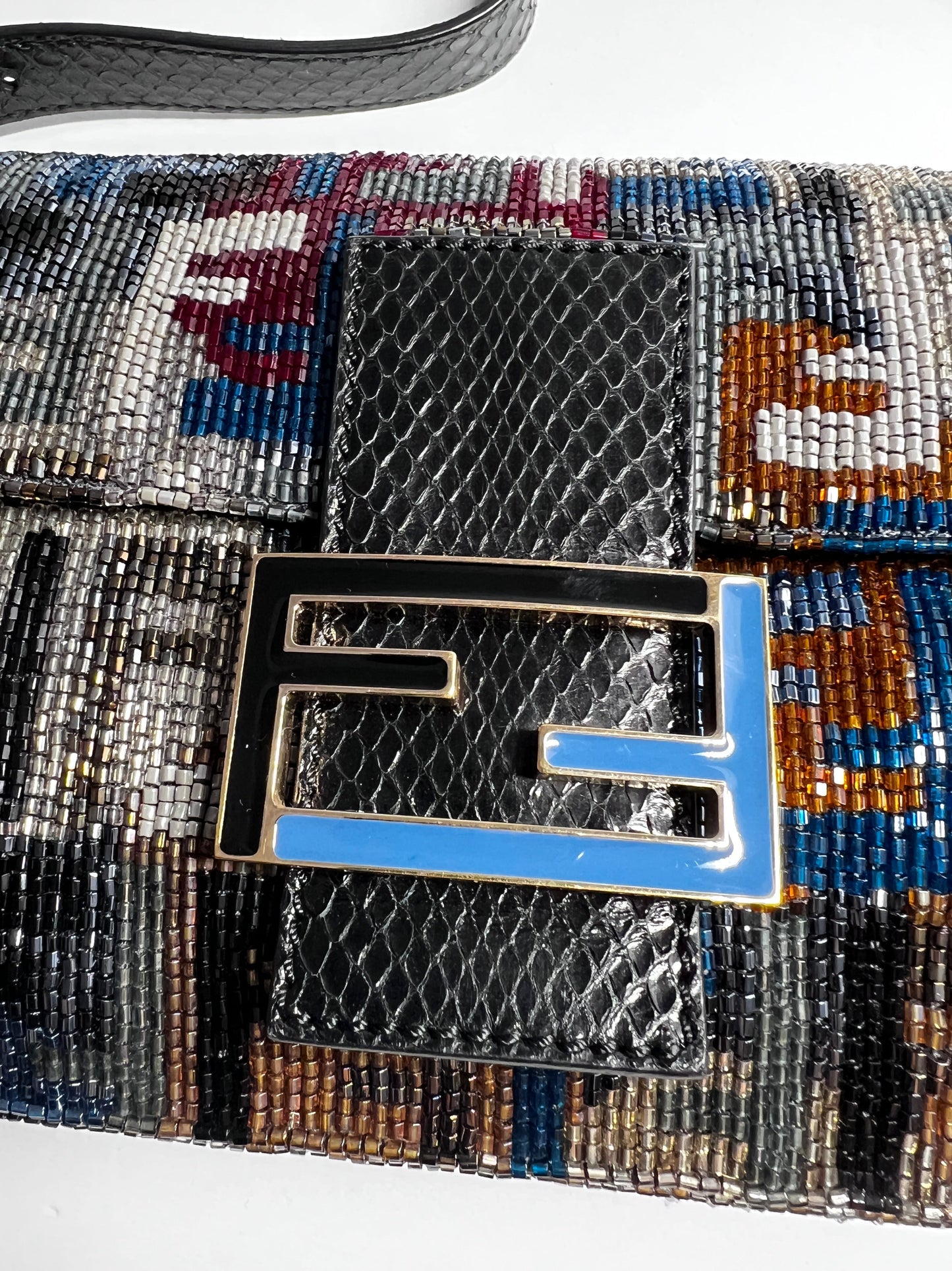 Fendi colorful FF beaded baguette