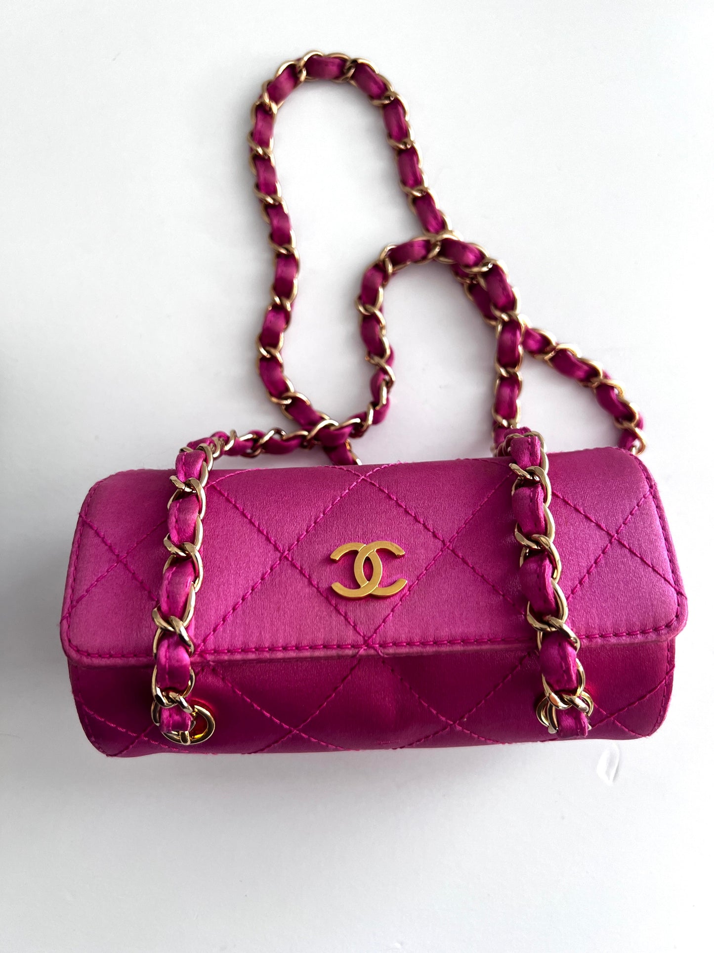 Vintage Chanel pink satin mini bag