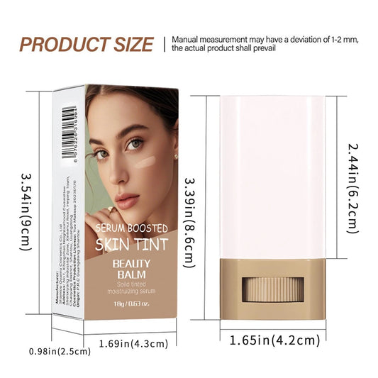 Foundation Stick - Skin Tint & Contour Stick, Serum-Boosted Beauty Balm, Buildable Coverage, Natural Finish, Long-Lasting Wear, For Many Skin Tones
